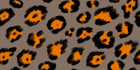 Bright seamless pattern of animal hair. seamless leopard pattern. Jaguar coloring