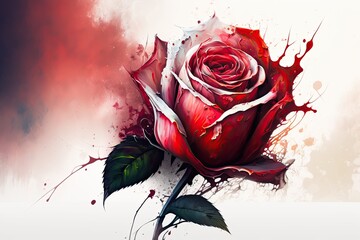 red rose Generative Ai - obrazy, fototapety, plakaty