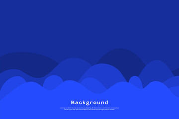 Simple blue wavy background design, template for banner, flyer, poster