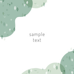 木の葉と抽象モチーフのフレーム・背景素材