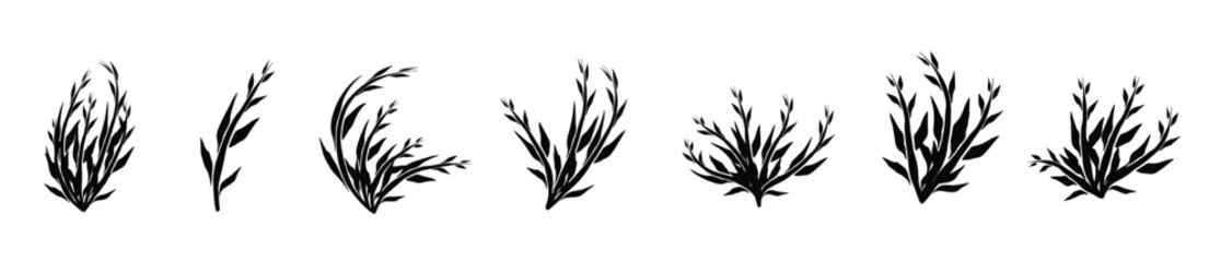 Crops Silhouette Vector Set