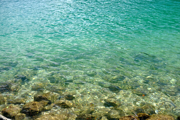 blue sea, ocean waves, water with bubbles, rocks near the shore, texture, water natural resources concept, beauty of nature, vacation by the reservoir, water sports, background, texture for designer