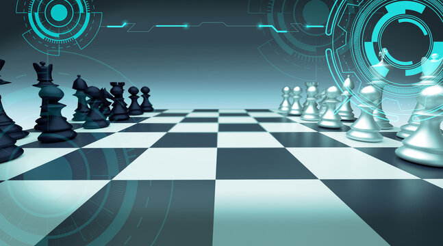 Digital Chess Board Strategy Concept Idea Tech Finance Game