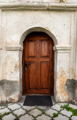 Fototapeta na wymiar Old small wooden Church Door