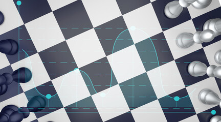 Digital chess board strategy concept idea tech finance game