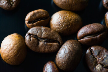 macro photo of rasted cofee beans