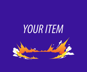 Comics boom, game bomb explosion effects, smoke and fume clouds. Fire blast elements. Cartoon art vector illustration. 
Presentation template. Your item text.