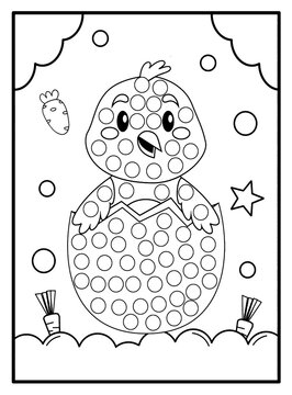 Coloring page for children. Coloring book for children. Cute cartoon chicken.