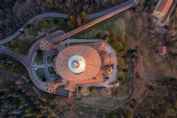 Aerial view of sanctuary of Madonna di San Luca in Bologna  © Michal