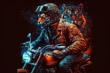 Ruthless Tiger Biker, All-Encompassing, and Motorcycle Generative AI	