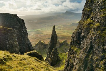 stone needle in the scottish mountains