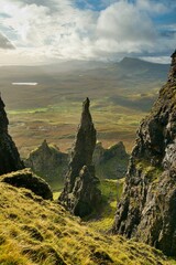 stone needle in the scottish mountains