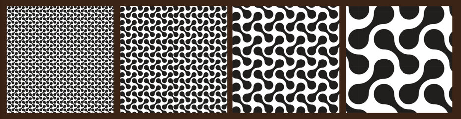 Simple metaballs pattern in various size nanotechnology abstract background for business, digital, network, social media. Vector illustration.