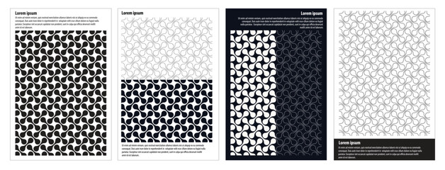 Abstract black and white metaball pattern on white background poster cover design. Vector illustration. 