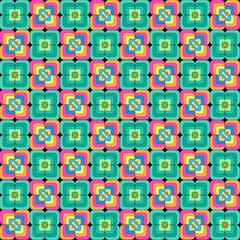 beautiful flower shape colorful season change geometric decorative on black wallpaper background