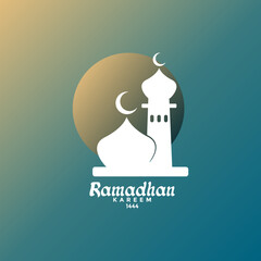 Ramadhan kareem greeting card. Ramadhan kareem banner design. Ramadhan Mubarak. Happy & Holy Ramadan. Month of fasting for Muslims.