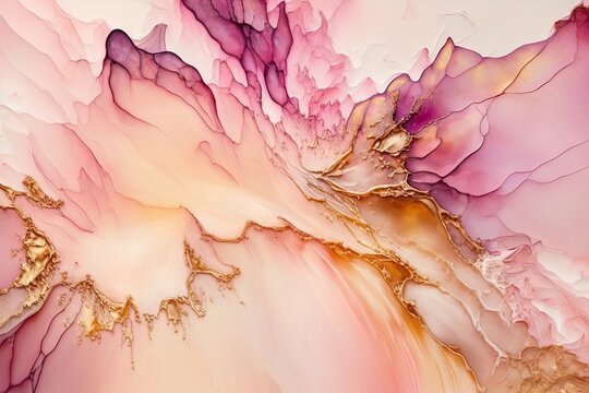 Alcohol ink pattern translucent background, Abstract multicolored marble texture background. Design wrapping paper printing or wallpaper background. Mixing acrylic paints. Modern fluid art.