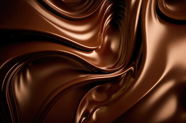 Fototapety  An illustration of a melted dark chocolate background. Created with Generative AI.