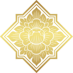 lotus art and flower style asian art luxury buddhism temple element and background pattern png file for decoration
