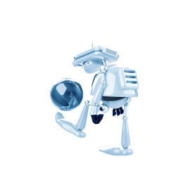 vintage robot in a white background