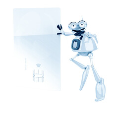 vintage robot in a white background