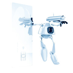 vintage robot in a white background
