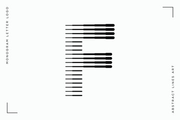 Letter F Logo with Abstract Line Pattern