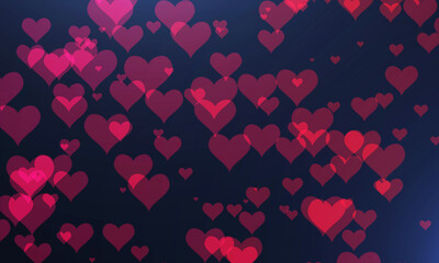 Naklejka na ściany i meble Mosaic red background with hearts