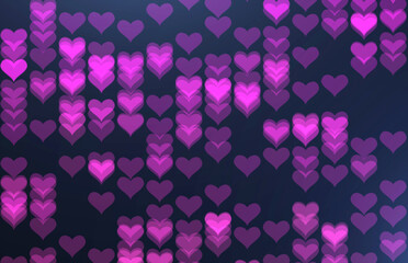 Mosaic purple background with hearts