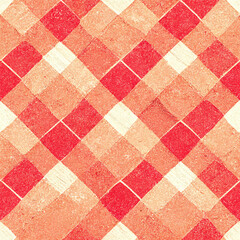 Seamless pattern of red and white picnic gingham mantle. red and white picnic gingham mantle seamless pattern for wallpaper or fabric.  gingham tile. Generative Ai