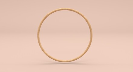 round wooden podium, circular marking, circular logo (3d illustration)