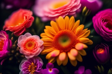 Obraz premium Abstract flower wallpaper, digital art illustration