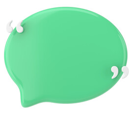 Speech bubble with double quote. 3D illustration.