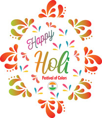Fototapeta na wymiar Happy Holi, Festival of Colors Poster Vector