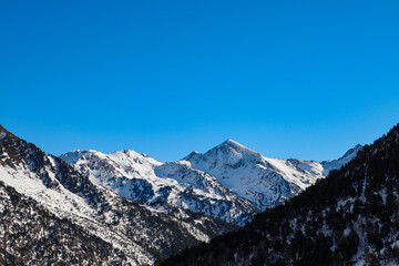 Fototapeta na wymiar Mountain View at Grandvalira Ski Resort, Andorra.