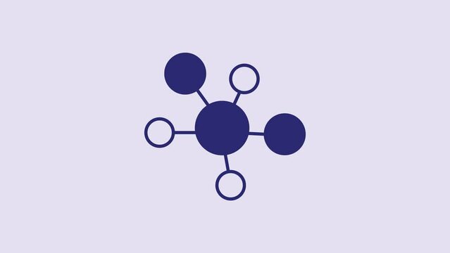 Blue Mind map infographic icon isolated on purple background. 4K Video motion graphic animation