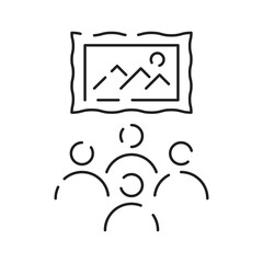 Museum line icon. Entertainment icon - outline vector picture or art gallery