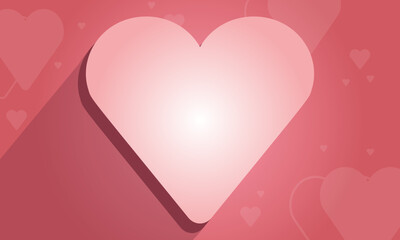 Valentine Theme Pink Heart Background Template Vector