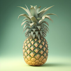 pineapple on a table. an isolated pineapple on a light background, a fresh pineapple with desaturated colors Generative Ai