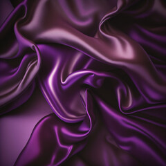Obraz premium purple silk fabric background, purple luxury cloth fabric, purple wavy satin fabric wallpaper Generative Ai