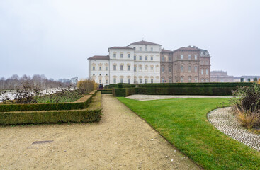 The Palace of Venaria (Italian: Reggia di Venaria Reale) is a former royal residence and gardens located in Venaria Reale, near Turin - autumnal landscape - Torino, northern Italy, Europe - 