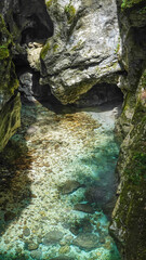 Natursehenswürdigkeit Tolminer Klammen im Triglav Nationalpark in Slowenien