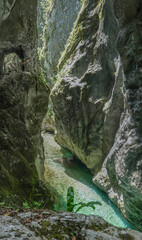 Natursehenswürdigkeit Tolminer Klammen im Triglav Nationalpark in Slowenien