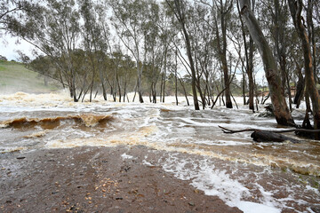 tsunami destruction caused by flooding, natural disaster 