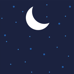 Fototapeta na wymiar Night sky with moon background. Vector Illustration