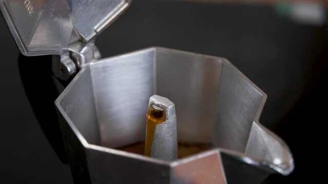 Coffee brewing in a moka pot