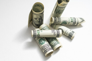 dollar roles, currency concept. money