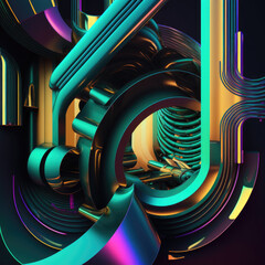ai generated image cyberpunk  abstract background
