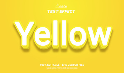 Editable text style effect - Yellow text style theme.