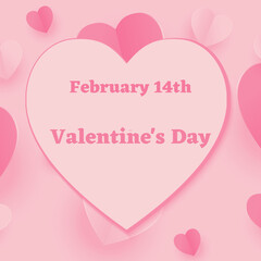 February 14th Valentine's Day Pink Background